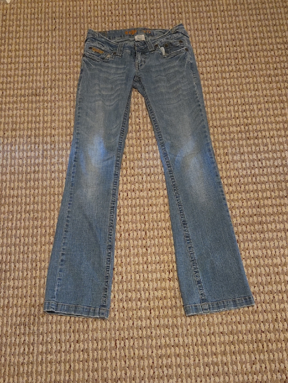 Y2K Vintage Lowrise Jeans Hydraulic Blue Wash Womens 1/2